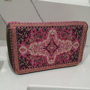 Pink and Gold Patterned Clutch